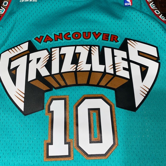 Mike Bibby Vancouver Grizzlies Adidas Hardwood Classics NBA jersey size L teal - Picture 4 of 5